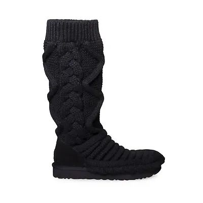 Ugg Classic Tall Chunky Knit Black Cardy Women's Cozy Boots Size Us 7/uk 5 New • $137.99