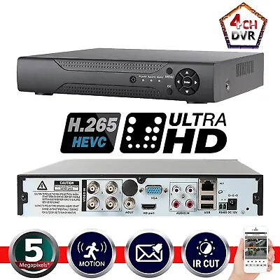 5MP CCTV 4 Channel DVR AHD 1920P Digital Video Recorder VGA H.D.M.I BNC UK • £49