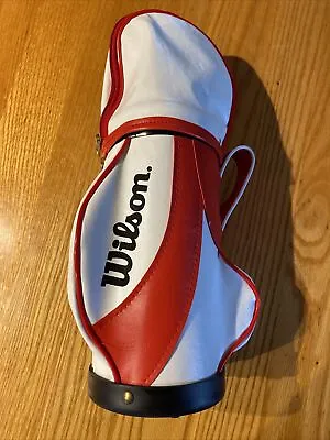 Vintage Wilson Red & White Leather Mini Tabletop Golf Bag 14.5  • $30