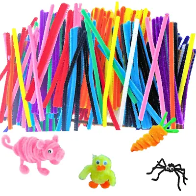 Pipe Cleaners 500 Chenille Craft Stems 10 Colours Craft Supplies  15cm X 6mm   • £9.39