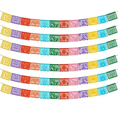 6 Packs Mexican Papel Picado Banners 132 Ft Cinco De Mayo Party Decorations • $33.83