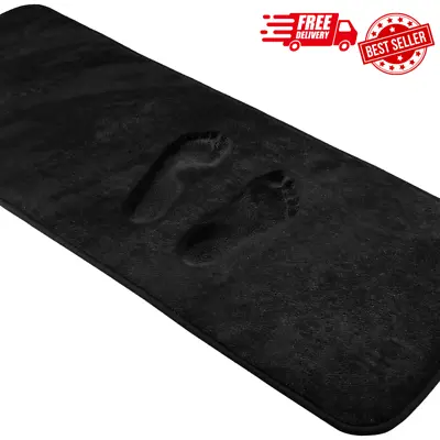 Black Memory Foam Bathroom Runner Rug Long Narrow Bath Mat Non Slip Soft Abso... • $29.57