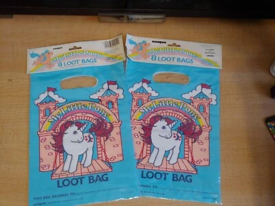 $50 • Buy Vintage G1 My Little Pony Merchandise X2 MLP Loot Bags Moondancer Hasbro 1984