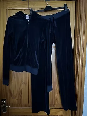 Juicy Couture Navy Blue Velour Tracksuit Bottoms Size Small Too Size Medium • £50