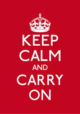 Red Keep Calm And Carry On A1 A2 A3 A4 KC055 Other Styles Available • £9.99