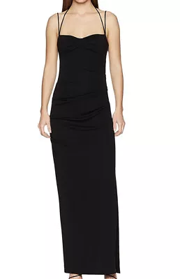 NWT Nicole Miller Womens Tidal Pleat Gown Black Size 0 • $112.49