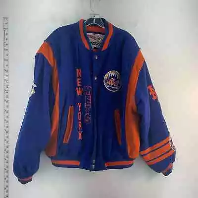 VTG Nutmeg New York Mets Men's Blue Snap Button Jacket Size L • $85