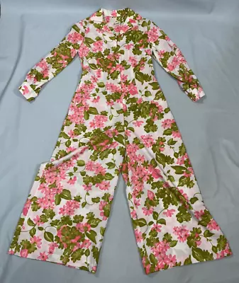 Vintage Jumpsuit Romper SIZE MEDIUM Pink Green HAWAIIAN 70's KOAWAIIAN Retro • $79