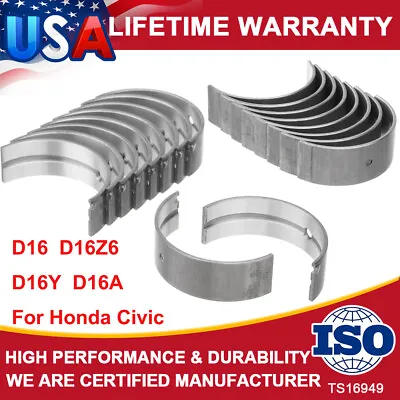 Rod & Main Bearings Set Honda Civic 1988-1989 1990-2000 1.6L D16 D16Z6 D16Y D16A • $39.95