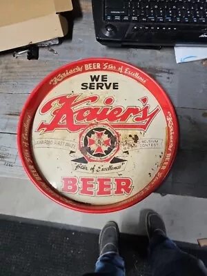 Vintage ORIGINAL KAIER'S  Beer Tray Mahanoy City PA COLLECTIBLE MANCAVE BAR 12  • $10