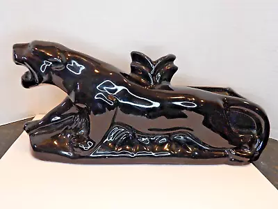 Vintage BLACK PANTHER Pottery Ceramic MID CENTURY MODERN Planter TV LIGHT $9.95 • $9.95