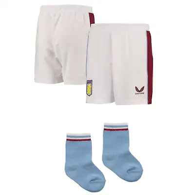 £11.99 • Buy Aston Villa Football Set (size 6-9m) Baby Castore Home Shorts & Socks Set - New