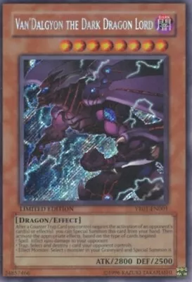 Lightly Played Van'Dalgyon The Dark Dragon Lord - YR01-EN001 - Secret Rare - Pro • $15.74