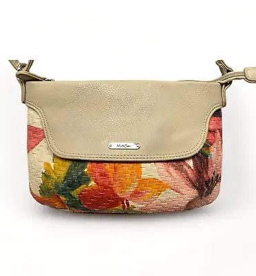 Multi Sac Purse Shoulder Bag Floral Red Orange Cream • $17.95