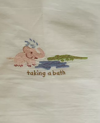 Vintage Pottery Barn Kids Pillow Sham Embroidered Elephant Alligator • $16