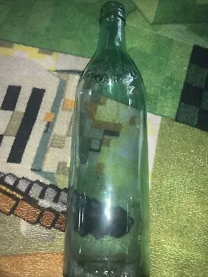 $12 • Buy Vintage Clicquot Club Bottle Embossed Raised Lettering Green  Tint