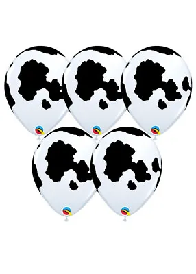 Western Party Holstein Cow Print Balloons Pack 5 • £7.50