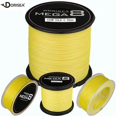 $11.99 • Buy Dorisea 8 Strands Yellow Braid MEGA 8 PE Dynema Braided Fishing Line 100m-2000m