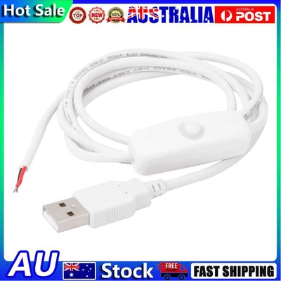 $7.27 • Buy 1m 5V USB Power Supply Cable 2 Pin USB 2.0 Male Cord Extension DIY With Switch H