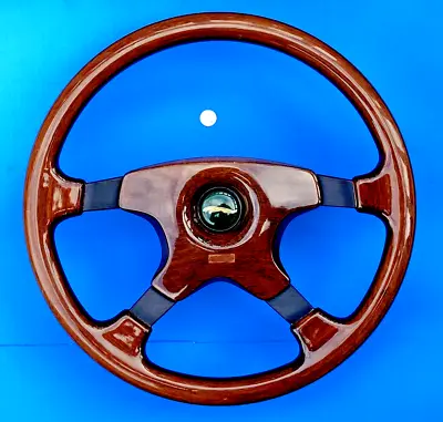 Rare Momo Astra Wooden Jaguar Steering Wheel Italy Center Horn Button Vgc • $229.99