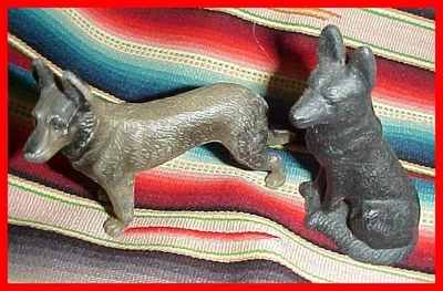 $24.99 • Buy Vintage 2 Solid Cast Iron German Shepherd Sitting/Standing Dogs Figurines