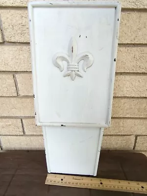 Vintage Black White Plastic Metal Vertical Wall Mount Porch Mailbox Fleur De Lis • $15.05