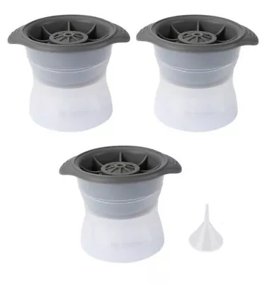 3x Ice Ball Maker Mold - Silicone Lid Large Round 2.5in Sphere Cube For Whiskey • $15.99