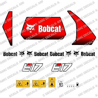 Bobcat E17 Mini Digger Excavator Decal Sticker Set • £48