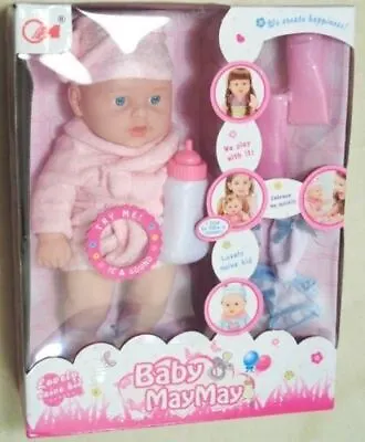 New Pretend Baby Doll Pink Toy With Baby Milk Bottle Other Shower Accessories • £12.49