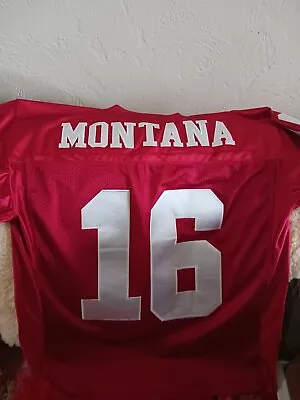 LargeSF 49ers #16 Joe Montana - Mitchell & Ness Replica Stitched Football Jersey • $75.99