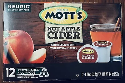 Mott's Hot Apple Cider Keurig K-cups 12 Pack FREE SHIP • $59.99