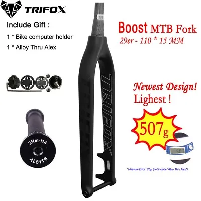TRIFOX Full Carbon MTB Fork 29er 110*15 Mm Bike Fork Boost 29 Disc Brake Taper • $137.75