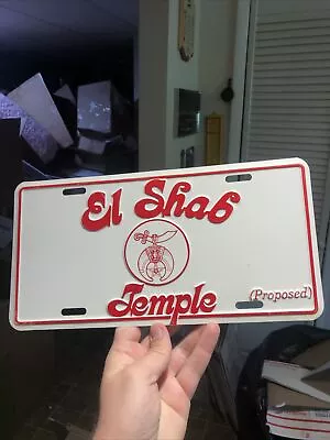 1980s El Shab Masonic Shriners Temple Booster License Plate Souvenir St. Paul MN • $19.99