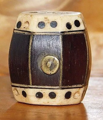 $295 • Buy  Antique Chinese Wood & Bone Toggle, Drum Design, 19th Century