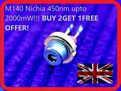 M140 Nichia 450nm 2000mW!!! Blue Laser Diode/Tin-Pin/5.6mm BUY 2GET 1FREE OFFER! • £6.14
