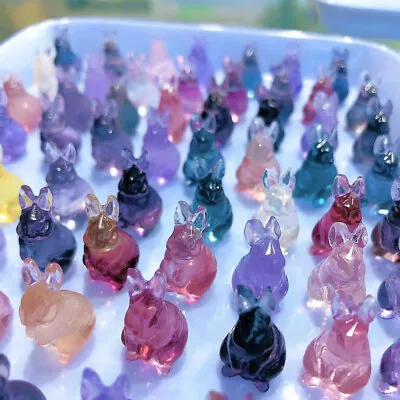 £2.99 • Buy Natural Mini Fluorite Carving Animals Stone Quartz Crystal Healing Decor Reiki