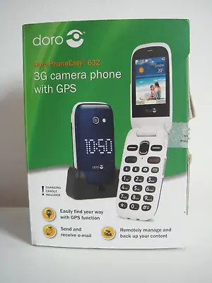 Doro PhoneEasy 632 3G (02) Midnight Blue Boxed Mobile Phone + Acc. - Barely Used • £29.99