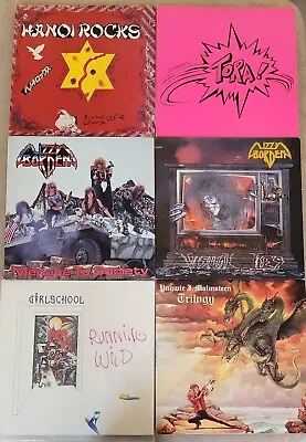 LIZZY BORDEN Vinyl LP Record LOT Tora HANOI ROCKS Girlschool YNGWIE MALMSTEEN • $129