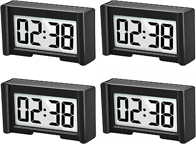 Mini Digital Clock 4 Pieces Car Dashboard Battery-Operated With Adhesive Bracket • $18.99