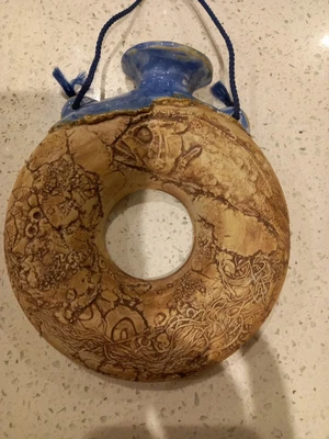 £6.99 • Buy Vintage Tenmoku Studio Art Pottery Wall Vase By Malaysia Handicrafts 