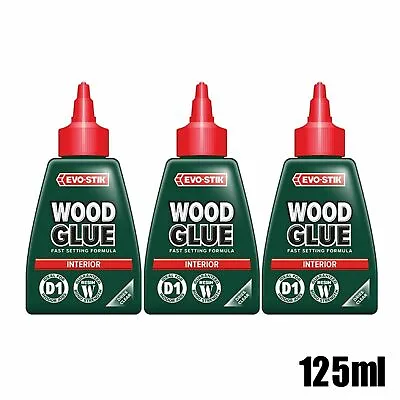 3 X EVO-STIK Wood Glue Interior 125ml Fast Setting Adhesive • $25.15