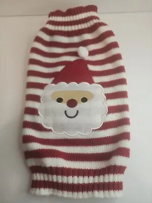 $5.99 • Buy Pet Simply Dog Red & White Santa Christmas Sweater Unisex Dog Size Med