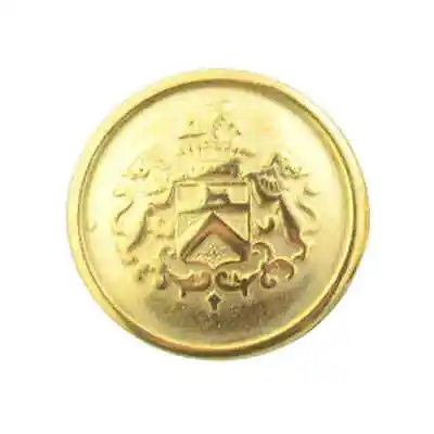 METAL GOLD MILITARY COAT OF ARMS CREST SHANK BUTTONS Size 18mm • £3.79