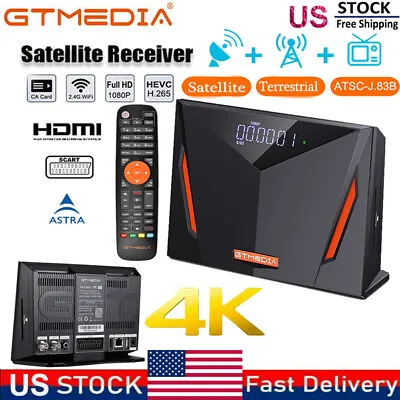 GTMEDIA V8 UHD 4K DVB-S2/S2X Digital FTA Sat TV Box Satellite DVR WIFI Youtube • $66.99