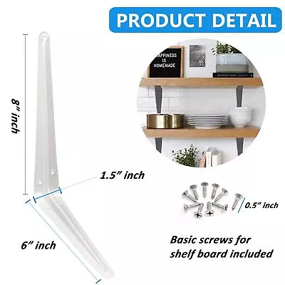 Steel Metal Wall Shelf Brackets White Gray For Book Contertop Support • $15.69