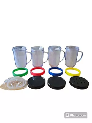 MAGIC BULLET SHAKE MB1001B Blender Accessories 4 Mugs 3 Lids 4 Comfort Rings • $14.99