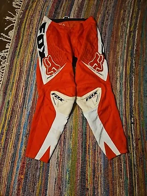 Fox Racing 180 Motocross Men's 34 Dirt Bike Pants Black/White/Red Padded Belted • $60