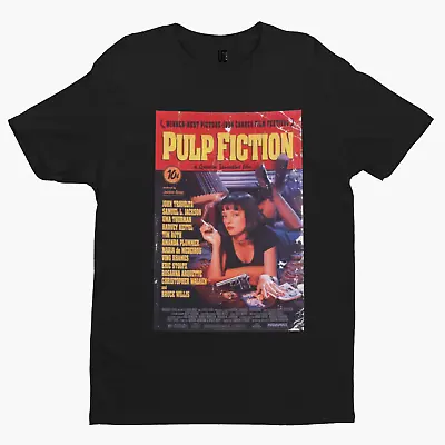 Pulp Fiction Poster T-Shirt - Retro - Action - Film - TV - Gangster - 80's -90's • £10.79