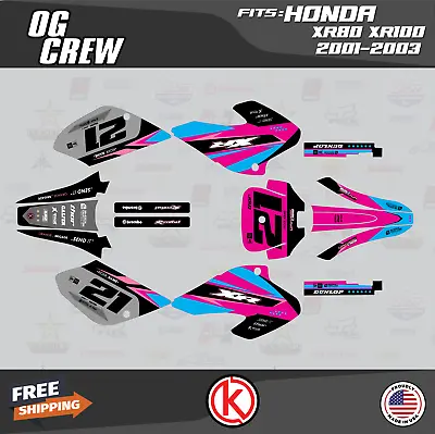 Graphics Kit For HONDA XR80 XR100 (2001-2003) Og-crew Series - Magenta • $59.99