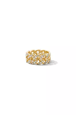  10K Gold Miami Cuban Ring Mirco-Setting Size 8 • $849.99